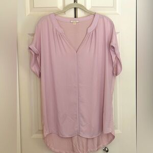 Pleione pink blouse, size L, mix media style